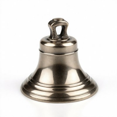Bronze Bell on White Background