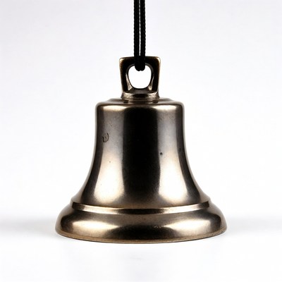Brass bell on white background