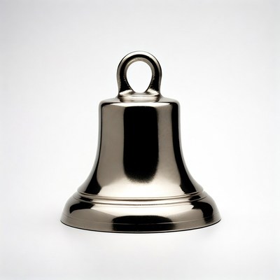 Shiny silver bell isolated