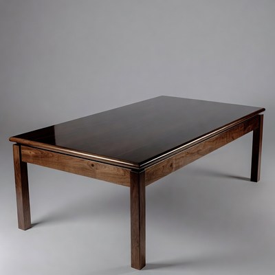 Wooden Coffee Table on Gray Background