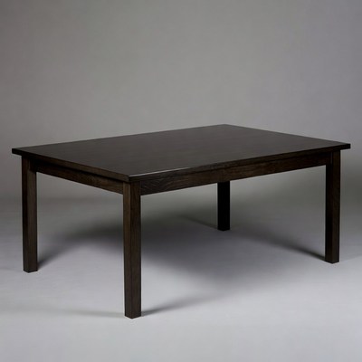 Wooden dining table on gray background