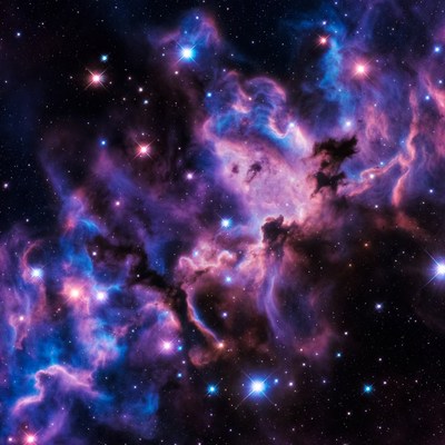 Vibrant Cosmic Nebula in Deep Space