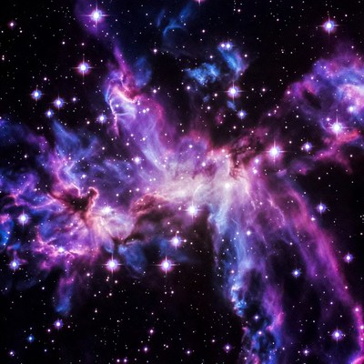 Vibrant Purple Nebula in Space