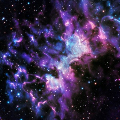 Vibrant Purple Nebula in Deep Space