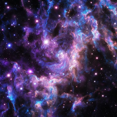 Vibrant Colorful Nebula in Deep Space