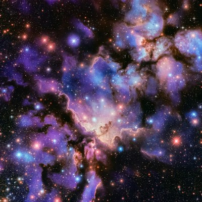 Vibrant Cosmic Nebula with Stars
