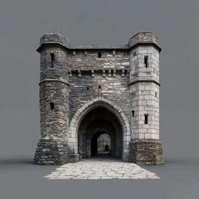 Medieval Stone Castle Gate
