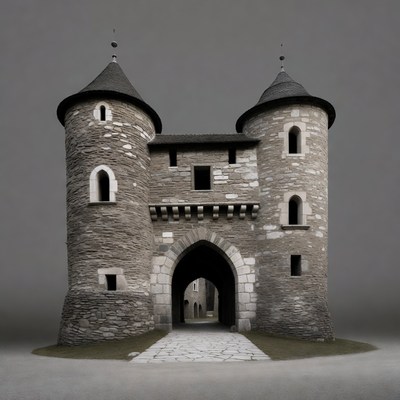 Medieval Stone Castle Gate