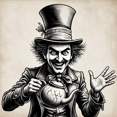 Mad Hatter holding teapot