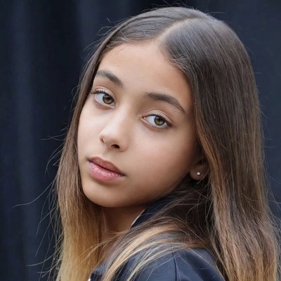 Teen girl with long brown hair