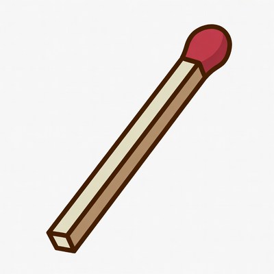 Red Tipped Matchstick Illustration