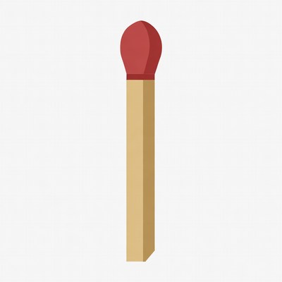 Red tipped matchstick illustration