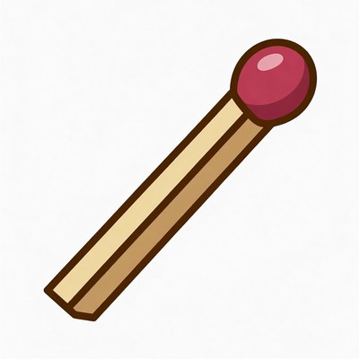 Red tipped matchstick illustration