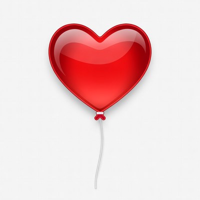 Red heart balloon floating