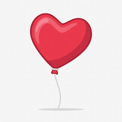 Red heart balloon illustration