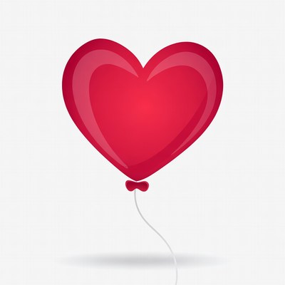 Red heart balloon illustration