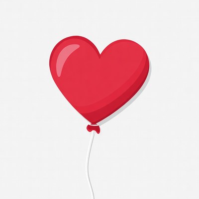 Red heart balloon illustration