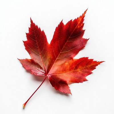Red maple leaf on white