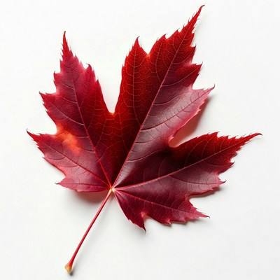 Red maple leaf on white