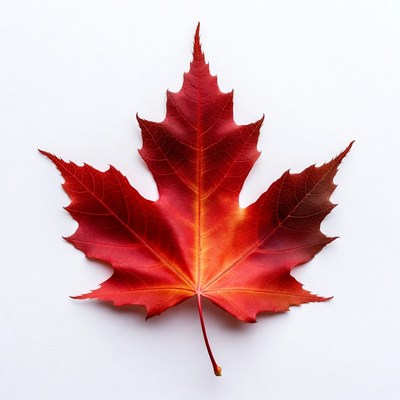 Red maple leaf on white