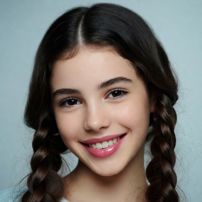 Girl smiling with braids