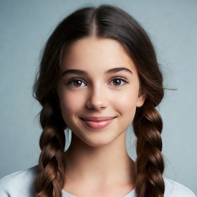 Girl with braids smiling