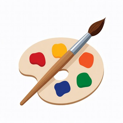 Paint Palette with Brush