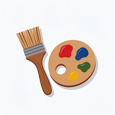Paintbrush and Color Palette