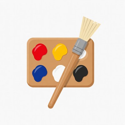 Paint Palette with Brush