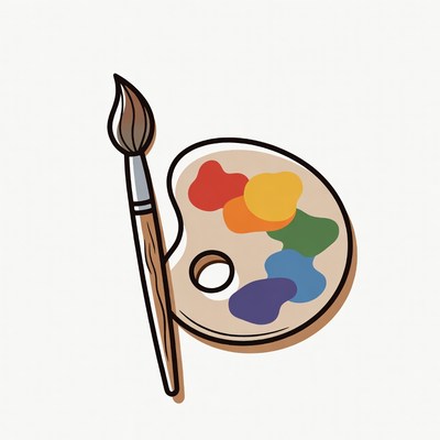 Paintbrush and Color Palette