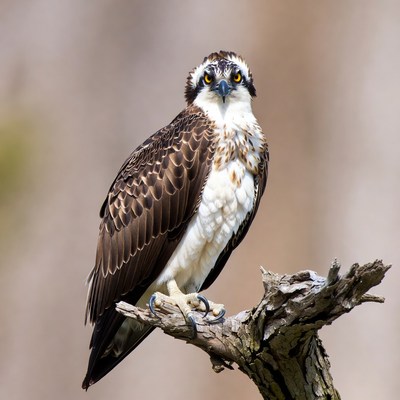 Osprey perched on tree branch