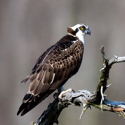 Osprey perched on tree branch