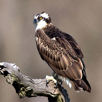 Osprey perched on branch