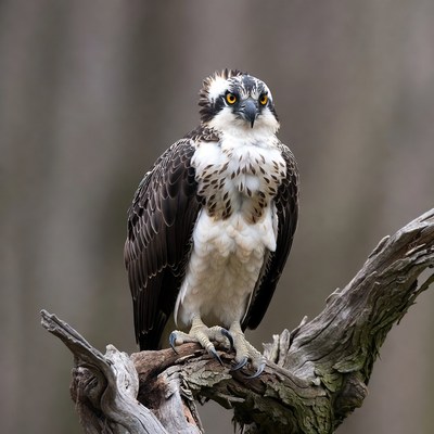 Osprey perched on tree branch