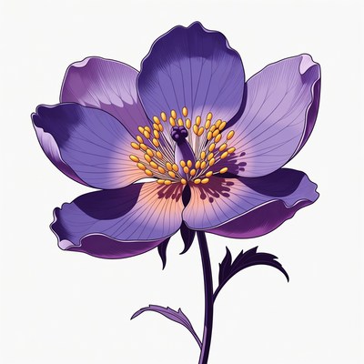 Purple flower with yellow center