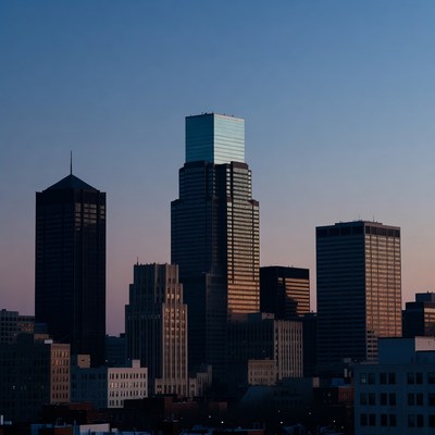 Minneapolis skyline at sunset