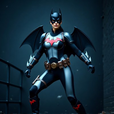 Woman in Batgirl costume