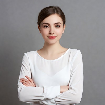 Young woman with arms crossed