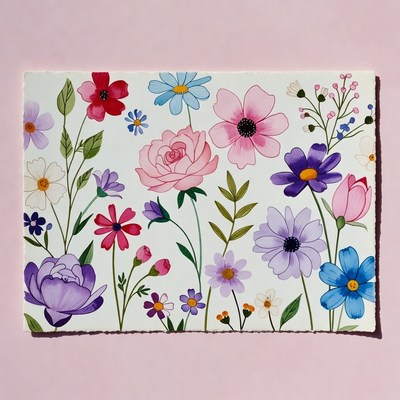 Colorful floral illustration with flowers