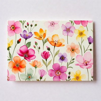 Colorful Watercolor Flowers Pattern