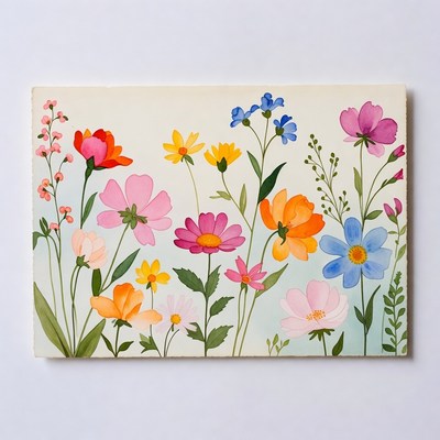 Colorful Watercolor Flowers Bouquet