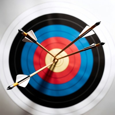 Arrows Stuck in Archery Target