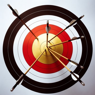 Arrows Piercing Bullseye Target