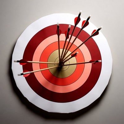 Red Arrows Piercing Target Center