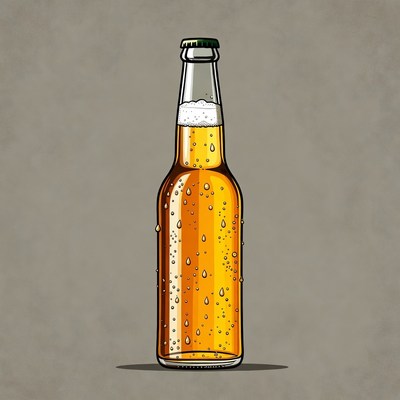 Beer Bottle with Foam