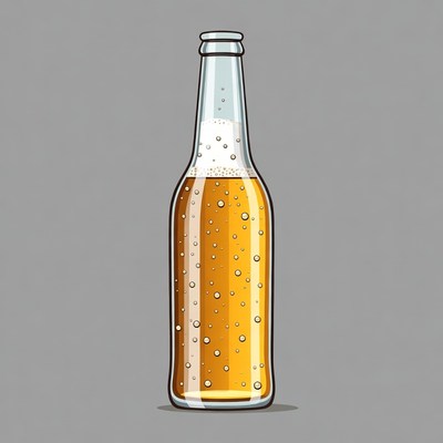 Beer Bottle with Foam