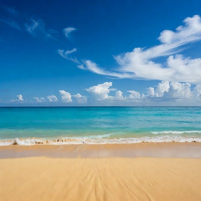 Tropical beach with turquoise ocean