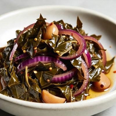 Collard Greens with Onions and Garlic
