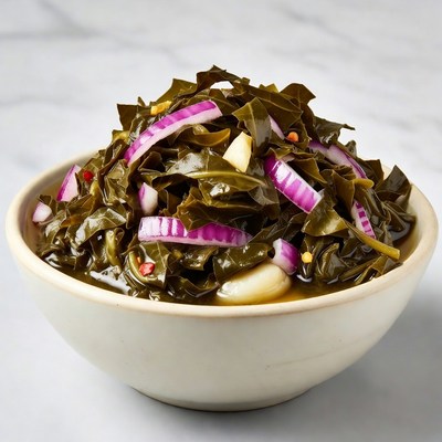 Collard Greens with Onions and Peppers
