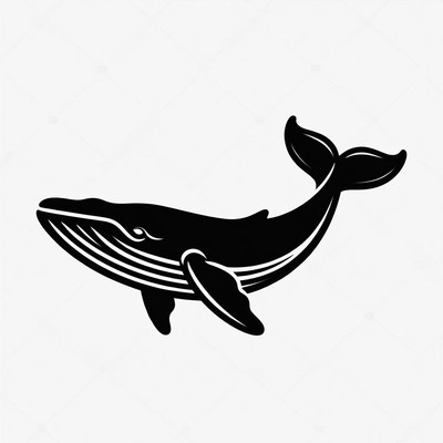 Black Silhouette Humpback Whale